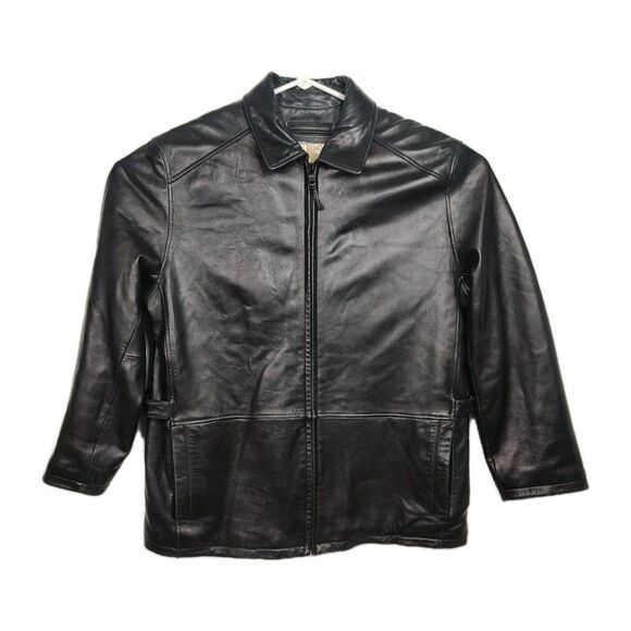 Marc New York Other - Marc New York Leather Full-Zip Coat Men's Large Black Lined Long Sleeves Pockets